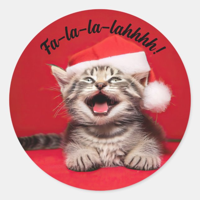Fa-la-la-lalahhhh! Runder Aufkleber (Vorderseite)