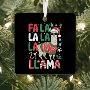 Fa La La Lama Lustiges Lama Weihnachten Tierliebha Ornament Aus Metall