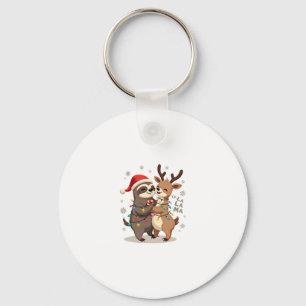 Fa La La Lama Weihnachtsbeleuchtung Faultier Reit  Schlüsselanhänger