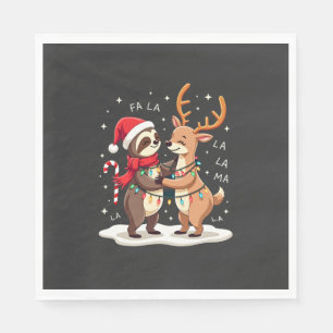 Fa La La Lama Weihnachtsbeleuchtung Faultier Reitl Serviette