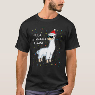 Fa La La Llama Weihnachten Santa Hut Alpaka Pre T-Shirt