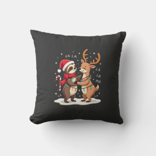 Fa La La Llama Weihnachtsbeleuchtung Faultier Reit Kissen