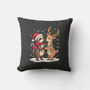 Fa La La Llama Weihnachtsbeleuchtung Faultier Reit Kissen