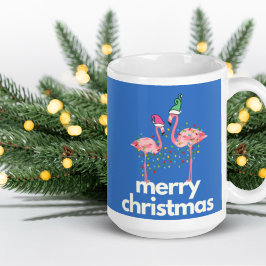 Fa la la mingo Flamant rose de Noël Café Mug
