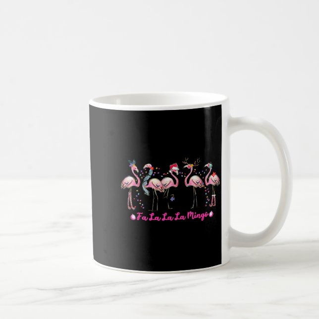 Fa La La Mingo Flamingo Christmas Tree Lights Troc Kaffeetasse (Rechts)