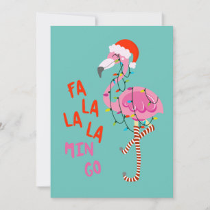Fa La La mingo Flamingo Für Weihnachten Weihnachte Einladung