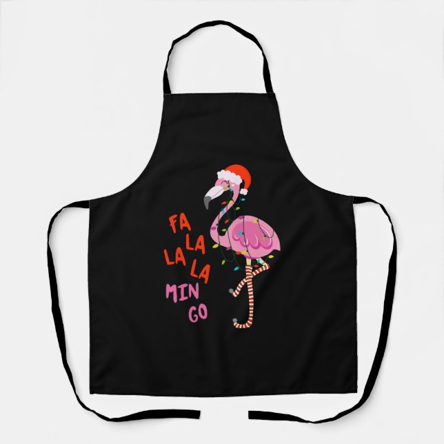 Fa La La mingo Flamingo Für Weihnachten Weihnachte Schürze (Vorderseite)