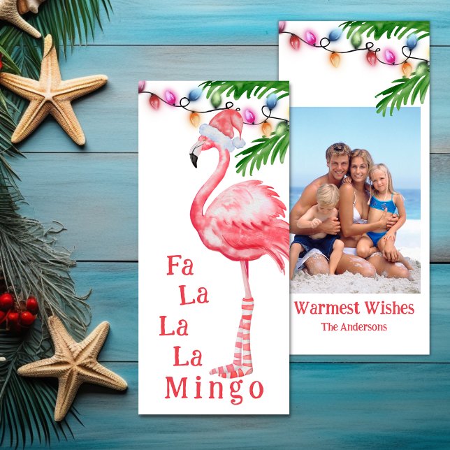 Fa La La Mingo Foto Flamingo Weihnachtskarte (Fa La La La Mingo Photo Flamingo Christmas Card)
