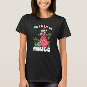 Fa La La Mingo Santa Flamingos zu Weihnachten T-Shirt