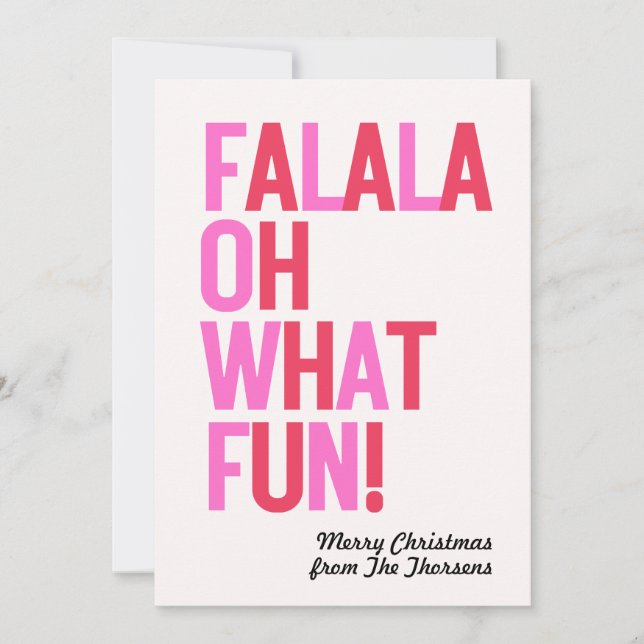 FA LA LA OH QUEL PLAISIR Carte de vacances plate (Devant)