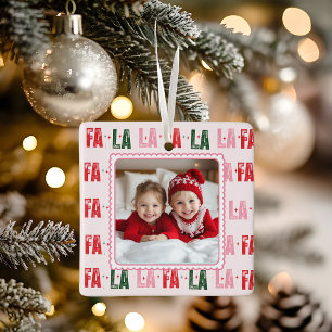 Fa La La Personalisiertes Foto Keramikornament