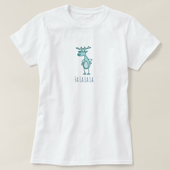 Fa La La Reindeer Basic TShirt (Design devant)