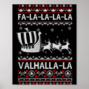 Fa La La Walhalla Wikingerschiff Weihnachten Xmas Poster