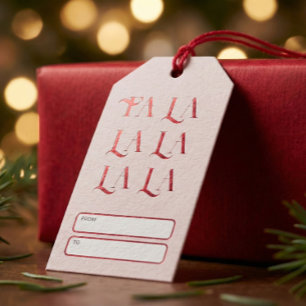 Fa La La Weihnachten Spielend Vintage Geschenkanhänger