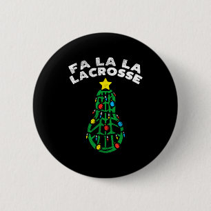 Fa La Lacrosse Lustiges Weihnachts-Lax-Spieler Tor Button