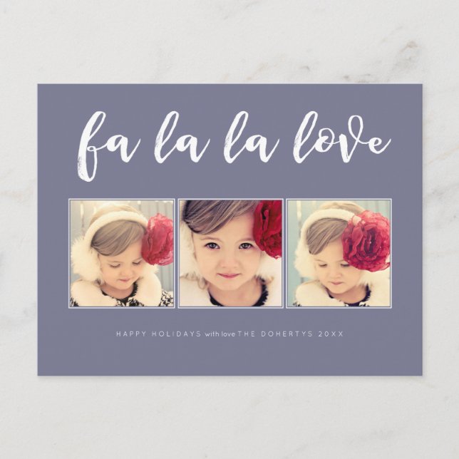 Fa La Liebe Weihnachten 3 Foto Gruß Postkarte (Vorderseite)