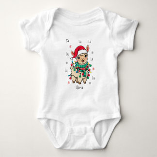Fa La Llama Baby - Funny Christmas Llama Strampler