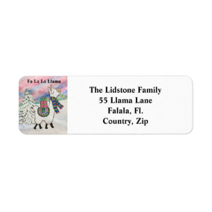 Fa La Llama Étiquettes de adresse de Noël Whimsi