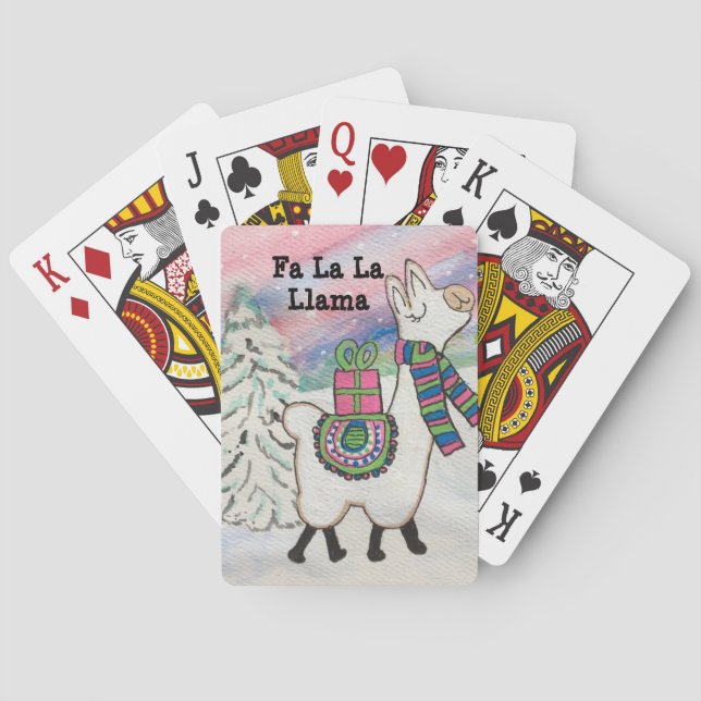 Fa La Llama Fun Moderne Weihnachten Spielkarten (Rückseite)