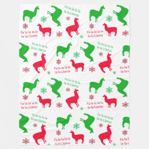 Fa la Llama Funny Holidays Festliches Weihnachten Fleecedecke
