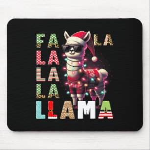 Fa La Llama Funny Llama Christmas Animal Lover Mousepad