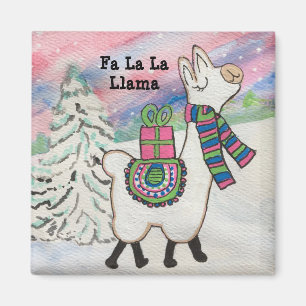 Fa La Llama Happy Funny Weihnachten Magnet