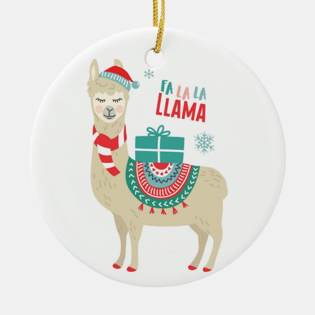 Fa la Llama Keramik Ornament (Vorne)