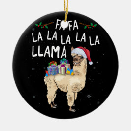 Fa La Llama Llama Weihnachten mit Weihnachtsschach Keramik Ornament