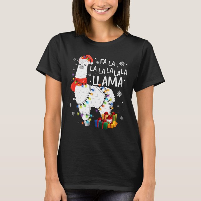Fa La Llama Weihnachten Shirt Weihnachten (Vorderseite)