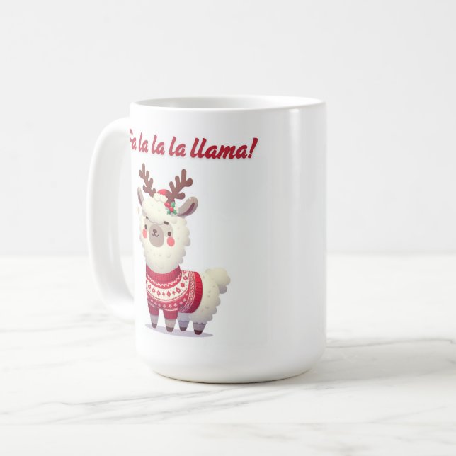 Fa La Llama Weihnachtsfeier Tasse - Fun Holiday Ge (Vorderseite Links)
