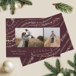 Fa La Magical Gold Weihnachtslied Zwei Fotos Feiertagskarte