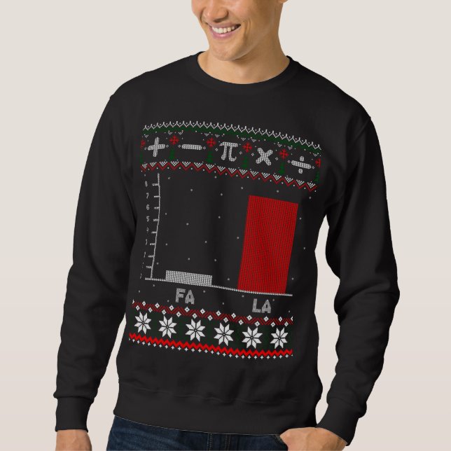 Fa La Mathematics Graph Christmas Ugly Sweater Sweatshirt (Vorderseite)