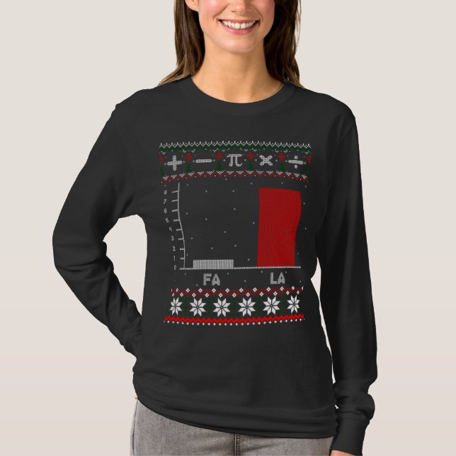 Fa La Mathematics Graph Christmas Ugly Sweater T-Shirt (Vorderseite)