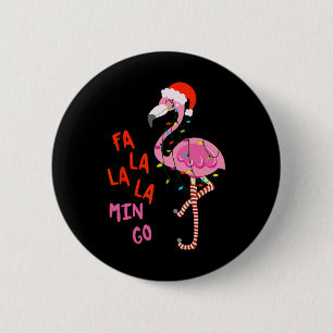 Fa La Mingo Flamingo Weihnachtsfeier Tropical Xmas Button