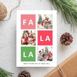 Fa La Modern Fun Farbenfrohe Familienfotosammlung Feiertagskarte