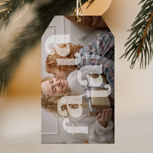 Fa La Overlay Typografy' Foto Weihnachten Geschenkanhänger (Von Creator hochgeladen)