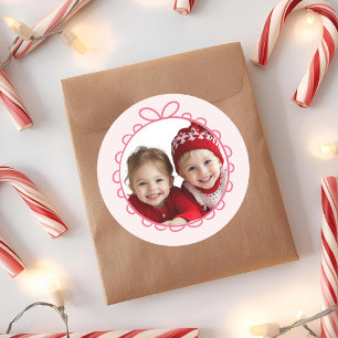 Fa La Pink Weihnachts Runde Foto Runder Aufkleber