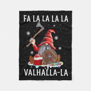 Fa La Valhalla Xmas Gnome Beard Viking Weapon Fleecedecke