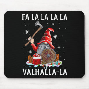 Fa La Valhalla Xmas Gnome Beard Viking Weapon Mousepad