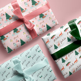 Fa La Winter Wonderland Forest Woodland Animals Geschenkpapier Set