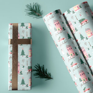 Fa La Zuhause für Ferienstadt und Pink Retro Van Geschenkpapier