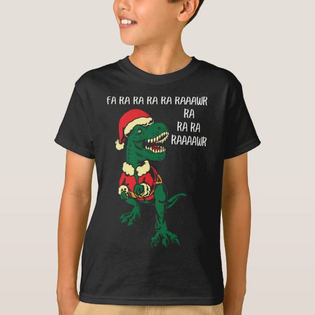 Fa Rawr Rawr Funny Dinosaur Christmas T-Rex T-Shirt (Vorderseite)