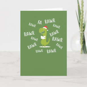 Fa rawr rawr rawr Funny Christmas Singing T-Rex Feiertagskarte