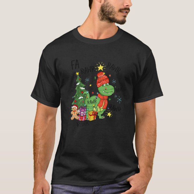 Fa Rawr Rawr rex Christmas T-Shirt (Vorderseite)