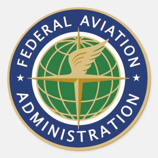 FAA-BUNDESSTAATLICHE LUFTFAHRT RUNDER AUFKLEBER (Vorderseite)