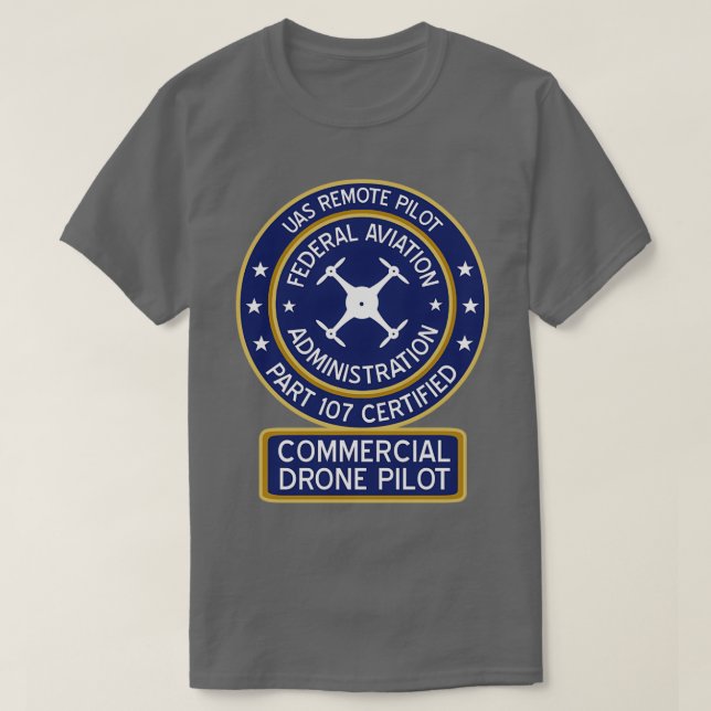 FAA kommerzieller Drohnenpilot T-Shirt (Design vorne)