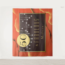 Fab 50. Geburtstag Cool Elegantes Orange Tapestry Wandteppich