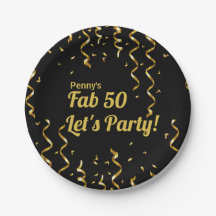 Fab Black and Gold Ribbons 50. Geburtstagsparty