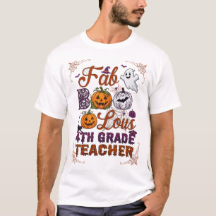 Fab Boo Lous 4. Klasse Lehrer Halloween-Kürbisse T-Shirt