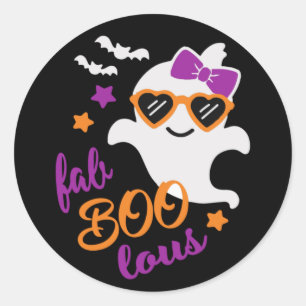 Fab Boo Lous Halloween Ghost Niedlich modern Runder Aufkleber